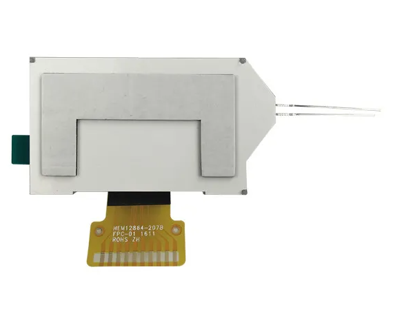 SPI Interface 128x64 COG LCD Module with Yellow Green Background and High Resolution Display