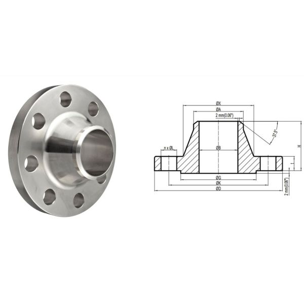 Forged FF RF RTJ Incoloy Alloy Steel Flanges Weld Neck For Industry Size 2