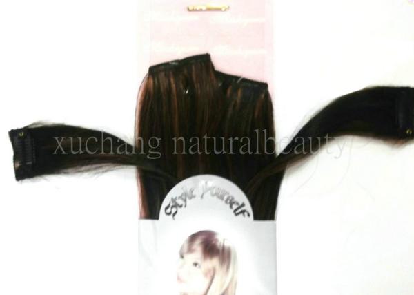 Black 100% Human European Straight Real Hair Clip In Hair Extensions No tangle for Women