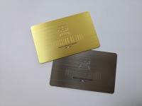 cartões Deboss Logo Silver Gold Brushed Finish do metal da espessura de 0.5mm