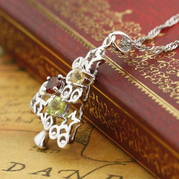 925 Silver Chain Christmas Tree Pendant Necklace(N12282)