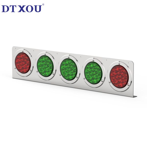 4-inch circular LED trailer truck semi trailer brake turn signal light 5-hole stainless steel combination tail light bracket