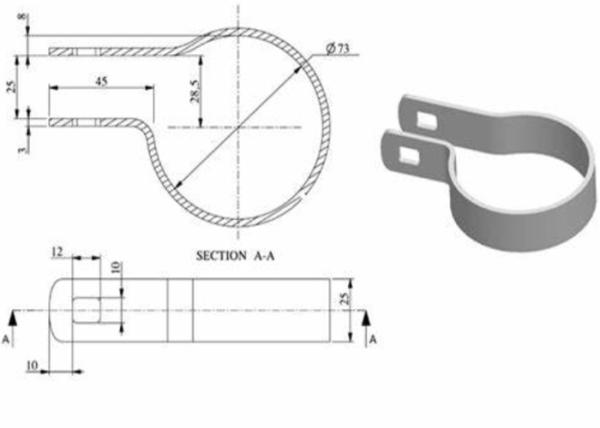 Galvanize 2 1/2 Beveled 60mm Chain Link Fence Band