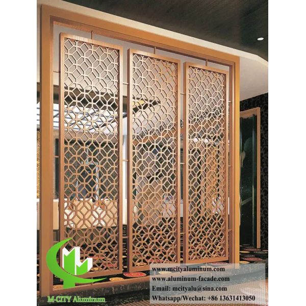 Écran métallique architectural avec feuille d'aluminium à motifs coupés au laser de 10 mm