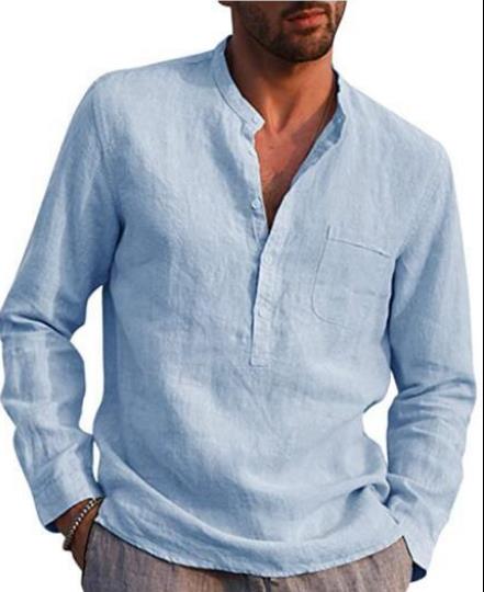 Рукави людей длинные v - рубашка белья пляжа шеи случайная