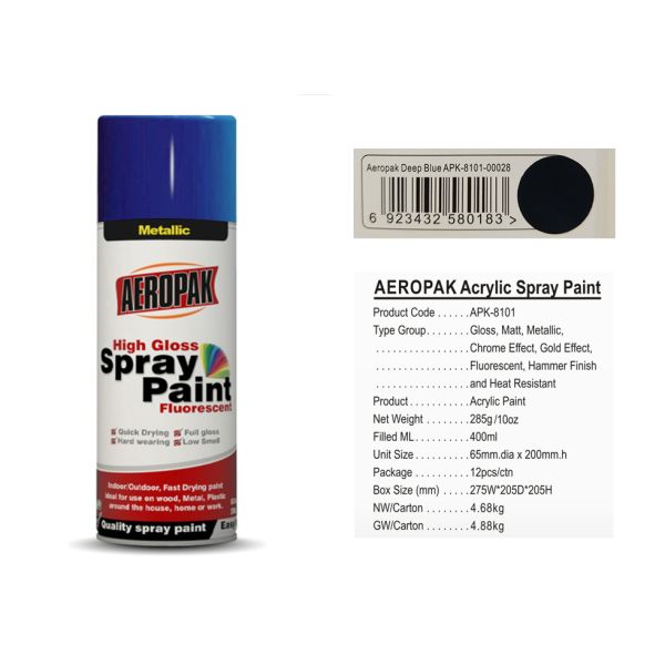 O aerossol do tipo de AEROPAK pode pintura à pistola com cor azul profunda de MSDS para o carro