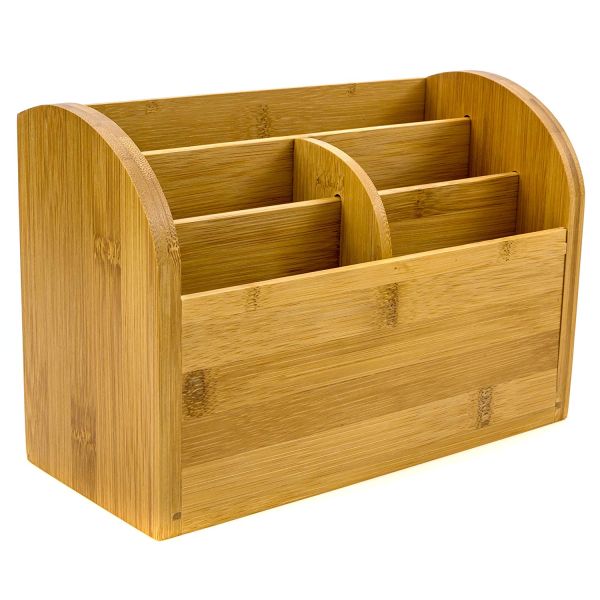 Desk Organizer Caddy for Office Supplies Pen Holder & Desk Accessories	Bamboo Office Supplies