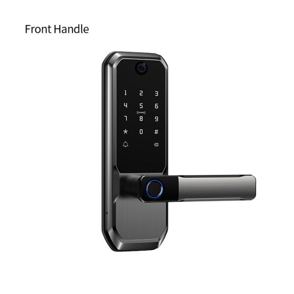 Tuya  Smart Lock Electronic Keypad Entry Door Auto Lock Password Smart Handle Fingerprint Lock with Gun-mental Grey