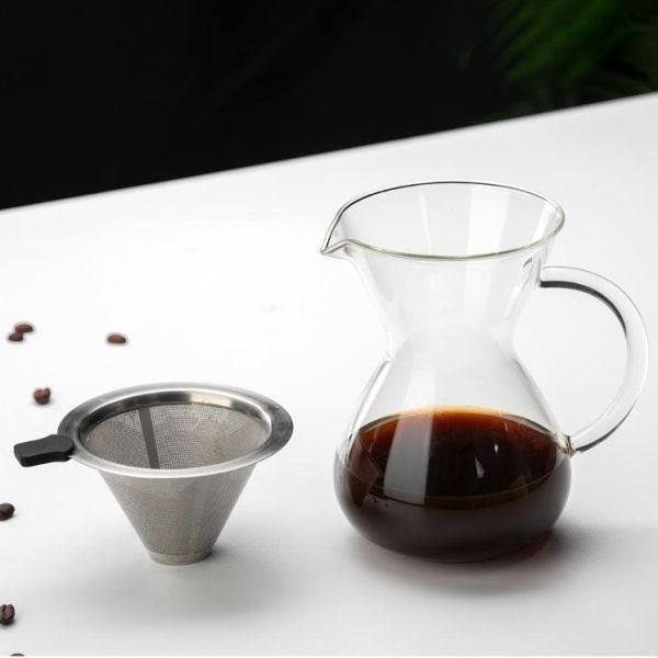 Eco Friendly Single Wall Glass French Press Heat Resistant Glass Coffee Maker Pot 400ml