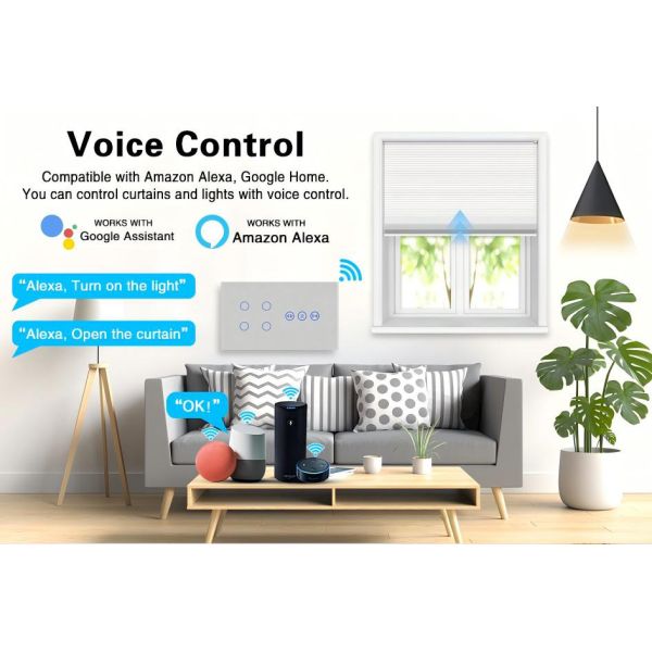 EU Standard Wi-Fi Smart Home Switch and Curtain Controller with Timer Function  Compliance for Seamless Automation