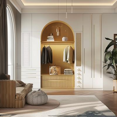 Sistema de armazenamento de guarda-roupa moderno ajustável para organização e armazenamento do quarto