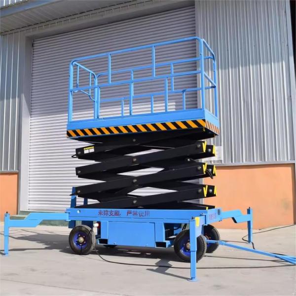 6m 8m 12m 230kg Elevated Work Platform Self Propelled  Scissor Lift Table Inter-lock Door On Platform