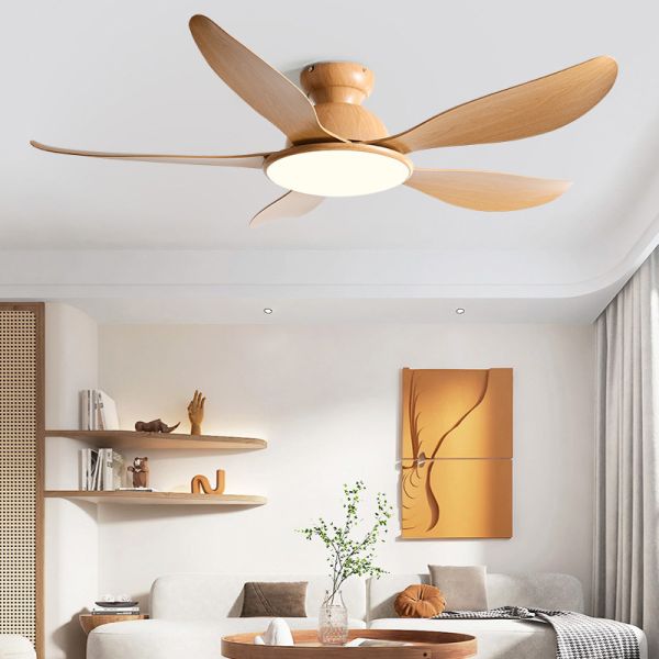 52inch Modern LED 60W Low Floor 35W Ceiling Fans With Remote Control wood Ceiling Fan With Light (WH-VLL-35)