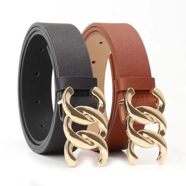 New Fashionable Thin Belt Multi-Color Women's Belts Twisted Gold Buckle Ladies Belt Faux Leather Adjustable for Jeans Dresses