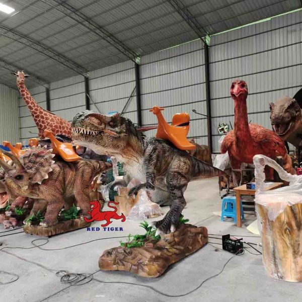 Animatronic T Rex Dinosaur Ride Sunproof Waterproof Artificial Dinosaur