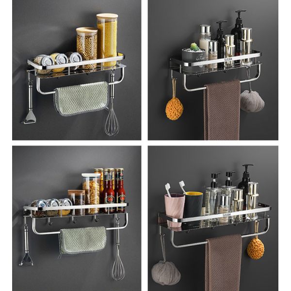 Heavy Duty Wall Mounted Kitchen Shelf With Mirror Polishing Finish CE Certified