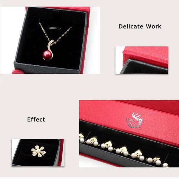 Fashionable Bespoke Leather Hinged Paper Packaging Boxes For Silver Jewelry Gift