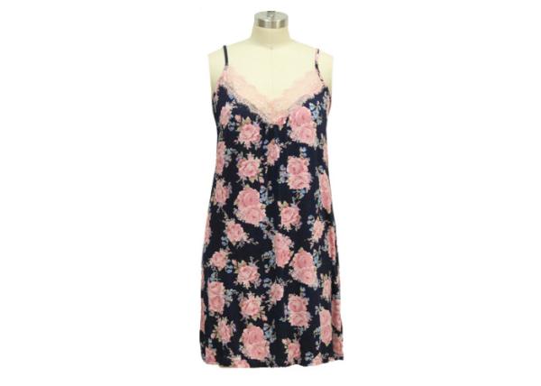 Pretty Womens Summer Nightgowns , Floral Slip Dress 95% Viscose Anti Pilling