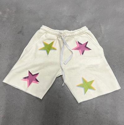 Etiquetas personalizadas Shorts de suor masculino Distressed Cut Raw Hem Edge Shorts para esportes