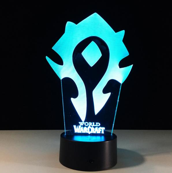 World Warcraft 7 Colors Change 3D LED Night Light with Remote Control Ideal For Birthday Gifts And Party Decoration
