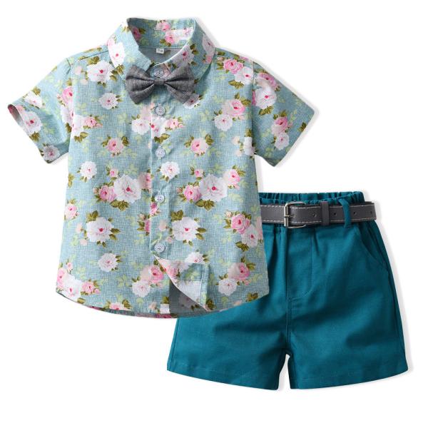 80cm-130cm Children's Outfit Set Kid Boys Short Sleeved Shorts Sets