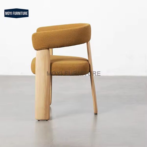 Moyi Ash Solid Wood Low-back Arm Dining Chair