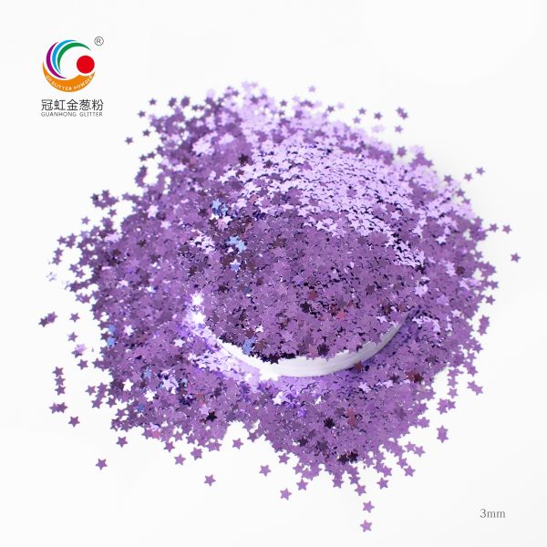 Loose Chunky Solvent Resistant Glitter Star Violet For Eye Christmas Halloween Decoration