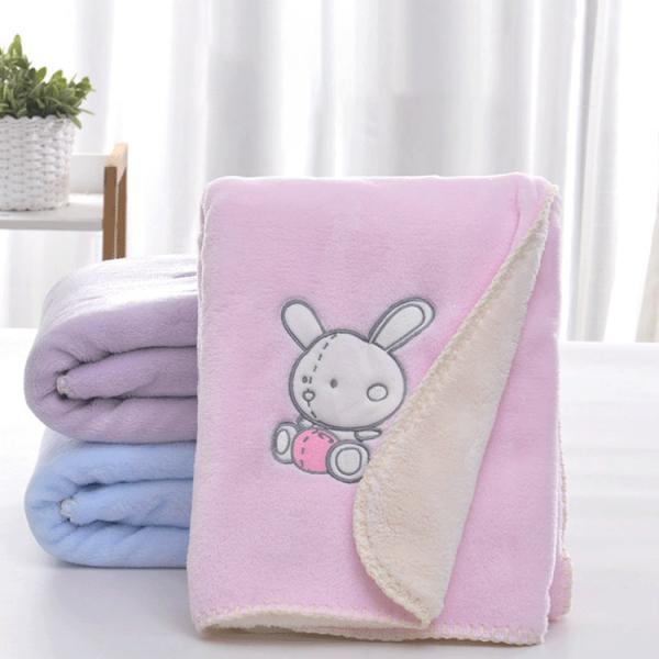 Embroidery Sherpa Plush Blanket 30x40 Cartoon Flannel Blanket