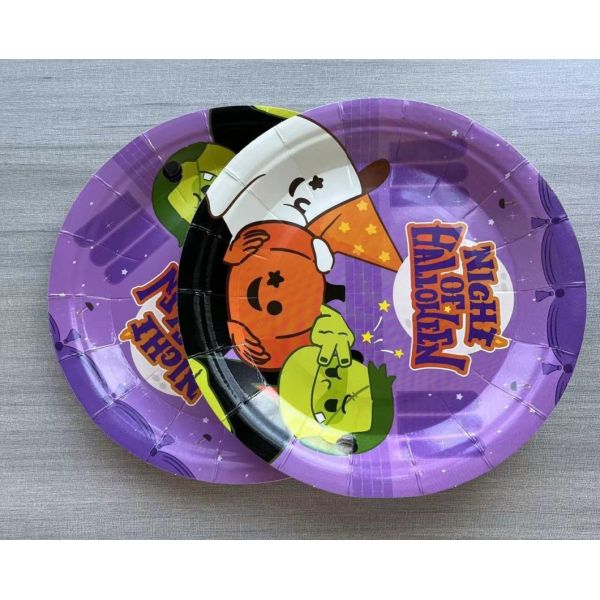 7inch Customizable Degradable Disposable Paper Plate for Home Barbecue and Catering