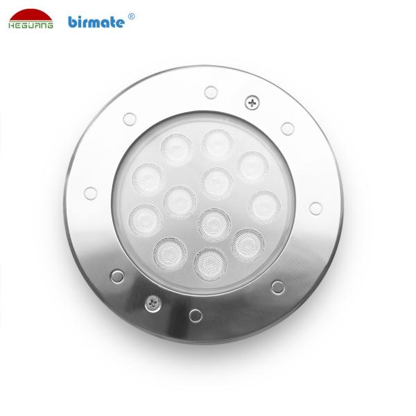 Low Voltage 24V SS316L IP68 Led Ground Lights RGB Color With Tempered Glass Cover