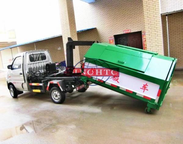 Rear Hydraulic Hooklift Waste Collection Trucks 3m3 - 5m3 Body Volume