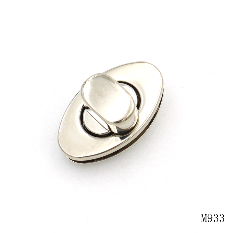Silver Metal Bag Lock Zinc Alloy Small Twist Lock For Handbag Hardware