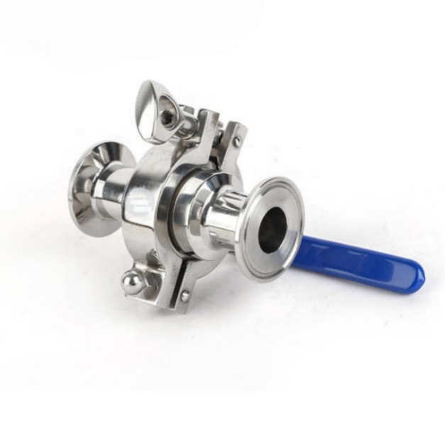 Latest Hot Sale 304/316 Stainless Steel Clamped Ball Valve Sanitary 3-Piece Tri-Clamp Hygienic Ball Valve
