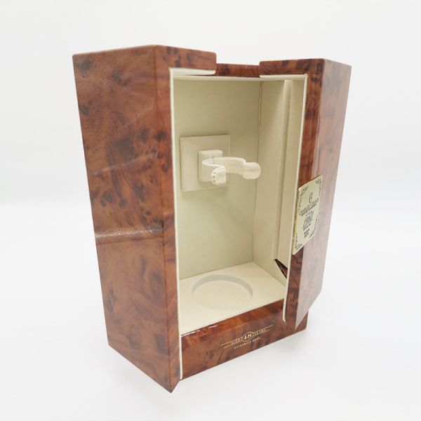 Double Door Vintage Wood Veneer Wine Box Brown Velvet Lining For Luxury Tequila Vodka Bottles