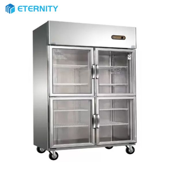 Réfrigérateur vertical en acier inoxydable à quatre portes 780L