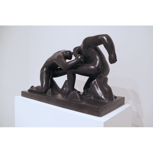 Customized Fighting men marble sculpture , exhibition sculptures ,China stone Sculpture supplier