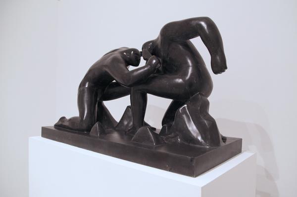 Customized Fighting men marble sculpture , exhibition sculptures ,China stone Sculpture supplier