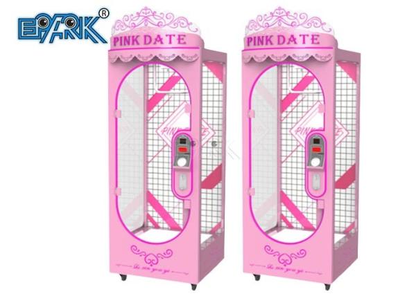 Plastic Coin Operated Vending Machine Pink Date Cut Prize Kids Game Machine