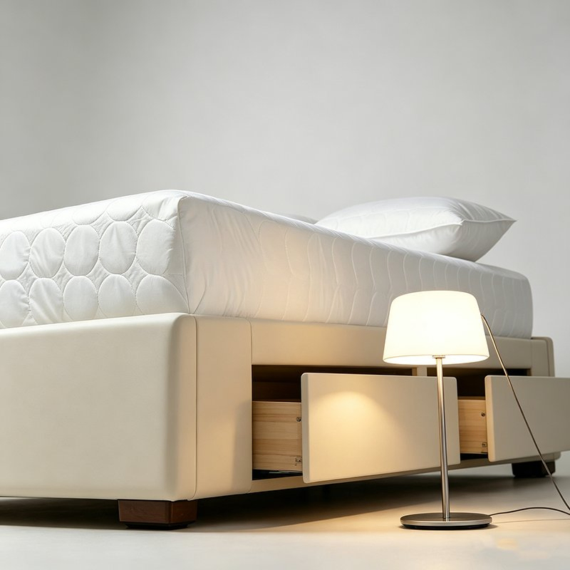 Bed Design Integrates Abundant Underneath Drawers