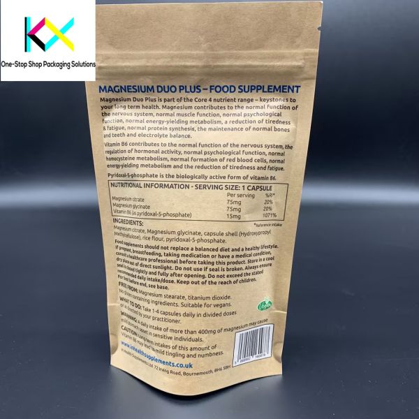 Custom Printed Kraft Paper Bags Digital Printing Pouches for Snacks