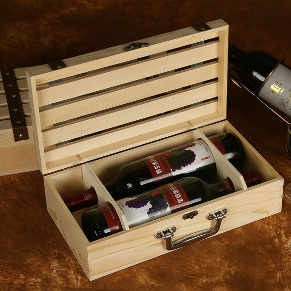 2-6 Bottles Solid Wood Wine Box for Gift Custom Order Accepted Immediately