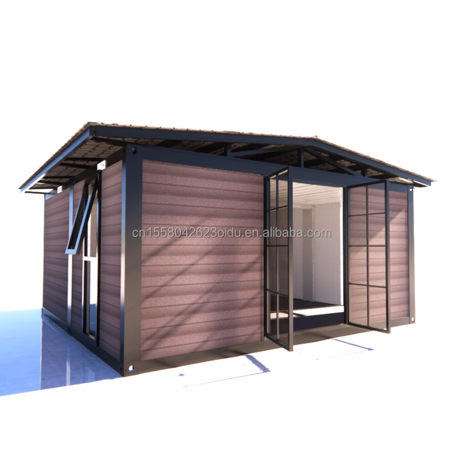 Flat Packaging Container Prefabricated Metal and Wooden Garden Office with Galvanized Steel Square Tubes