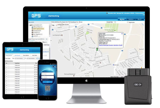 отслежыватель OBD GPS управляя поведения 30g 3G, внешний отслежыватель Gps порта Obd батареи 36V
