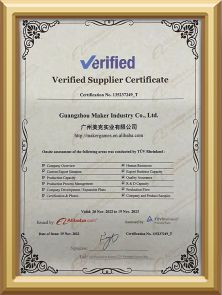 Guangzhou Maker Industry Co., Ltd. Сертификации