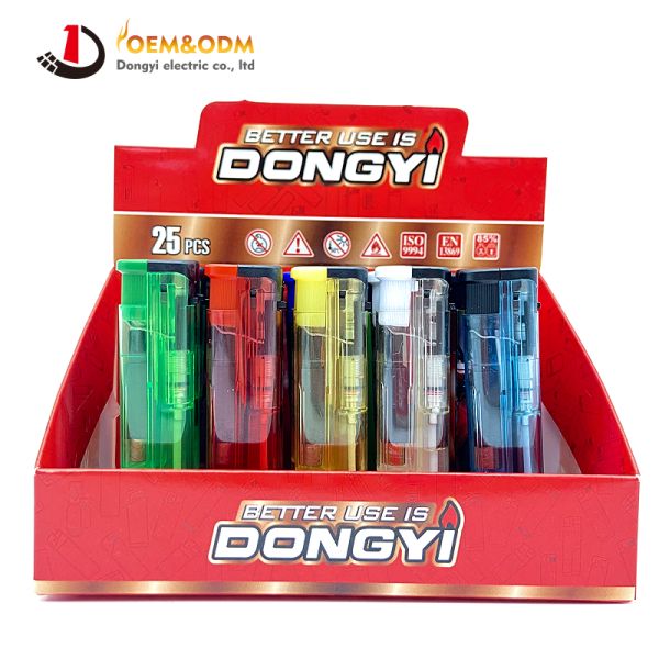 Dongyi 2025 OEM 81mm Refillable Windproof  Lighters Cigar Smoking Electric Custom Logo Gas Cigarette Lighter