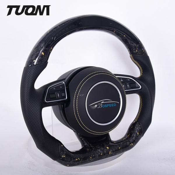 Leather Carbon Fiber Steering Wheel Audi Models RS3 RS4 RS5 RS6 With LED