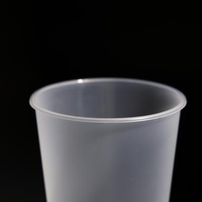 500ml BPA Free Plastic PP Cup With Flat / Dome Lid For Takeaway Juice And Boba Tea