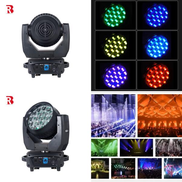 LED Zoom Wash 4in1 DMX Moving Head Light Beeye Stage 19*15W RGBW For Concert