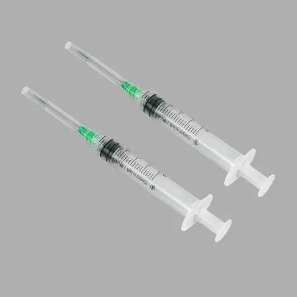 Disposable Medical Supply 3 Parts Retractable Safety Syringe with Needle