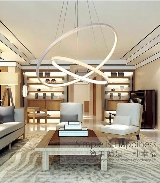 DIY black ring modern led pendant lights led commercial chandelier pendant ceiling lamp for top hotel
